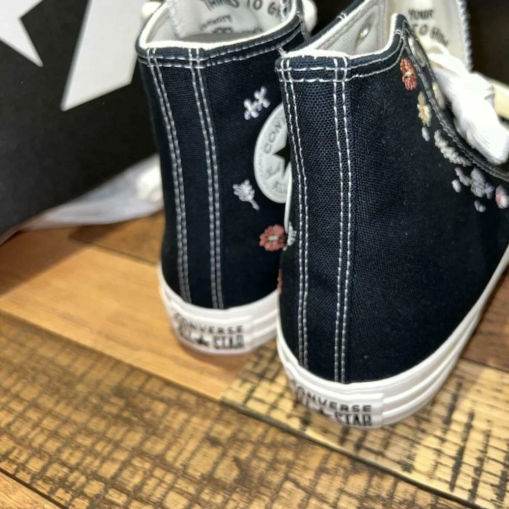 New Womens Converse Chuck Taylor All Star Hi Things To Grow Black Floral A01585C - Picture 4 of 4